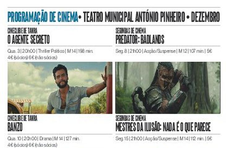 Dezembro: programação de cinema para todos os públicos