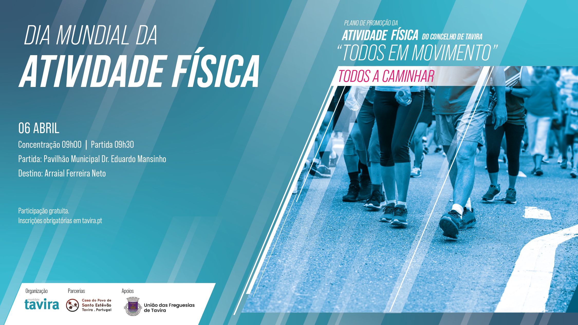 Caminhada em Tavira assinala Dia Mundial da Atividade Física e convida comunidade a mexer-se pela saúde